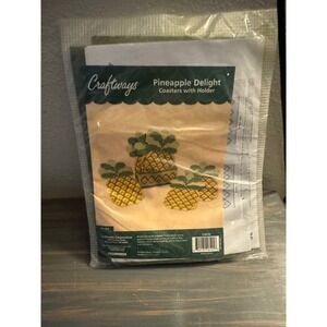 Vintage 1990s Craftways Pineapple Delight Plastic Canvas Coaster Kit